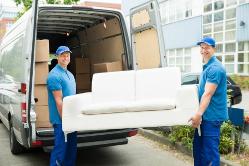 Removal van and moving team handling urgent same day items in Colliers Wood
