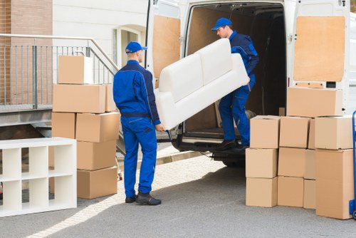Man and van vehicle ready for a local move in Colliers Wood