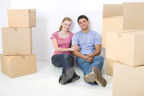 Careful handling of boxes and household items during a local move